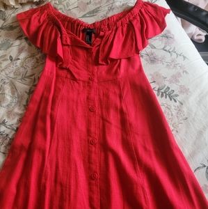 Red midi dress